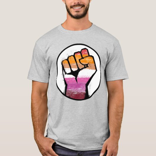 Lesbische trotsvuistcirkel t-shirt (Voorkant)
