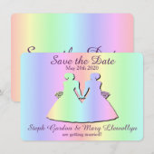 Lesbische Trouwkaart Save-the-Date Kaart (Voorkant / Achterkant)