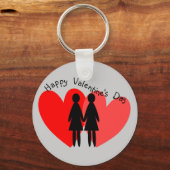 Lesbische Valentijn Kaarten & cadeaus Sleutelhanger (Voorkant)