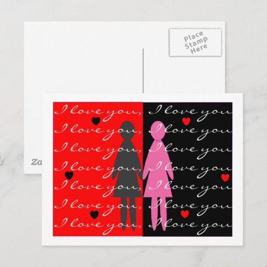 Lesbische Valentijn kaarten en geschenken Feestdagenkaart (Voorkant / Achterkant)