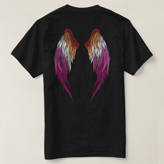 Lesbische vlag - Angel Wings T-shirt (Design achterkant)