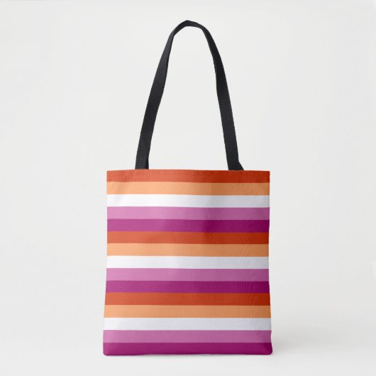 Lesbische Vlag Boodschappentas Tote Bag (Voorkant)