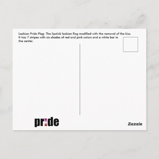 Lesbische vlag briefkaart (Achterkant)