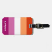 Lesbische vlag gepersonaliseerd bagagelabel (Voorkant horizontaal)