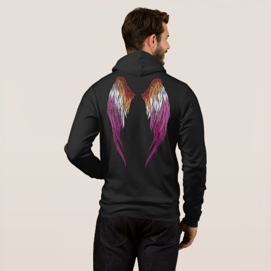 Lesbische Vlag - Halo - Wings Hoodie (Achterkant volledig)