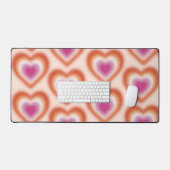 Lesbische vlag kleuren met wazig hart bureaumat (Keyboard & Muis)