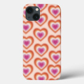 Lesbische vlag kleuren met wazig hart Case-Mate iPhone case (Achterkant)