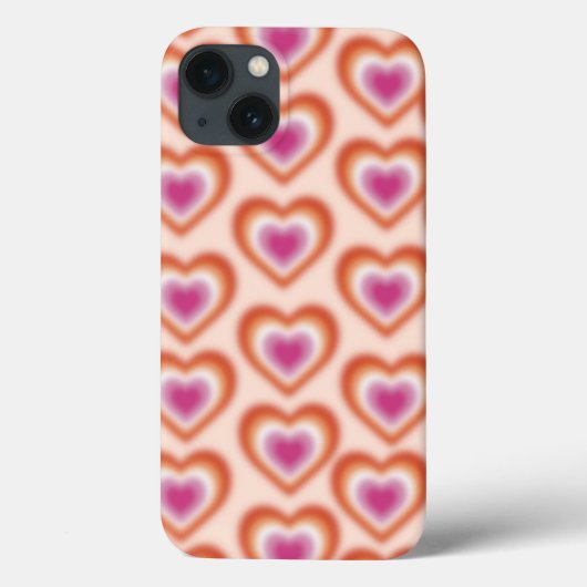 Lesbische vlag kleuren met wazig hart Case-Mate iPhone case (Achterkant)