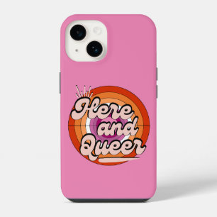 Lesbische vlag: LGBTQ - Hier en Queer iPhone 14 Hoesje