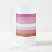 Lesbische vlag matglas bierpul (Voorkant links)