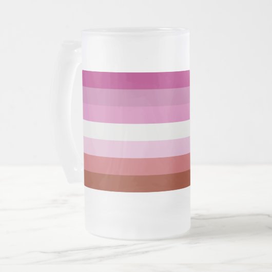 Lesbische vlag matglas bierpul (Voorkant links)