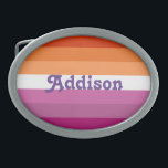 Lesbische vlag met gepersonaliseerde naamgift gesp<br><div class="desc">Lesbische vlag met gepersonaliseerde naamgift, riem lgbt mode, pride parade, london pride, panseksuele vlag, niet binair, panseksualiteit, riem, draag, panseksuele riemen, hart symbool, pride, gay pride, gay rechten, lesbisch, gay pride vlag, lgbt, lgbtq, lesbische vlag, lesbiennes, glitter, vlag, regenboog, gay, accessoire, accessoires, gift, sparkles, eenhoorn, sparkly, girly, kawaii, cute, Pride...</div>