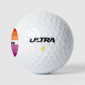 Lesbische vlag met gepersonaliseerde naamgift golfballen (Logo)