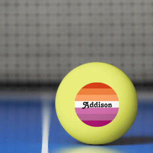 Lesbische vlag met gepersonaliseerde naamgift pingpongbal