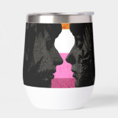 Lesbische Vlag met Twee Vrouw Silhouetten (Links)