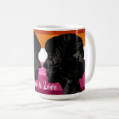 Lesbische Vlag met Twee Vrouw Silhouetten Koffiemok (Voorkant rechts)