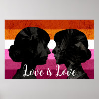 Lesbische Vlag met Twee Vrouw Silhouetten