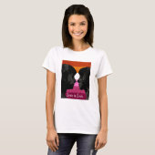 Lesbische Vlag met Twee Vrouw Silhouetten T-shirt (Voorkant volledig)