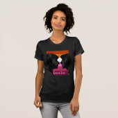 Lesbische Vlag met Twee Vrouw Silhouetten T-shirt (Voorkant volledig)