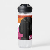 Lesbische Vlag met Twee Vrouw Silhouetten Waterfles (Voorkant)