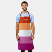 Lesbische vlag Monogrammed Schort (Gedragen)