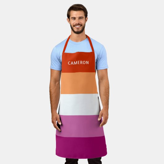 Lesbische vlag Monogrammed Schort (Gedragen)