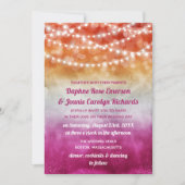 Lesbische vlag Ombre String Lights Bruiloft Kaart (Voorkant)