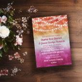 Lesbische vlag Ombre String Lights Bruiloft Kaart