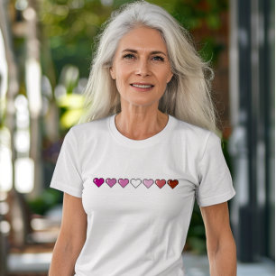 Lesbische vlag Pixel hart T-shirt