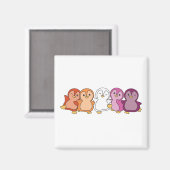 Lesbische vlag Pride Lgbtq Cute Penguin Magnet (Voorkant / Achterkant)