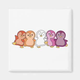 Lesbische vlag Pride Lgbtq Cute Penguin Magnet