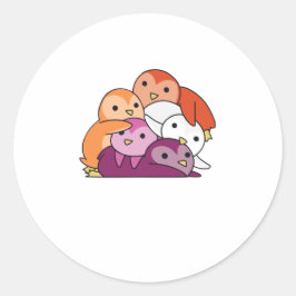Lesbische vlag Pride Lgbtq Cute Penguin Ronde Sticker