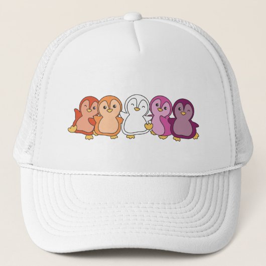 Lesbische vlag Pride Lgbtq Cute Penguin Trucker Ha Trucker Pet (Voorkant)
