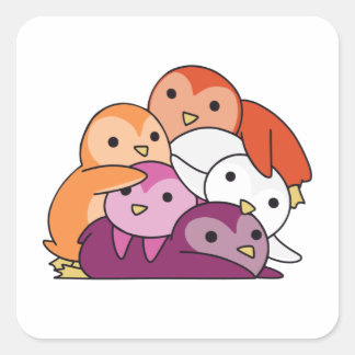 Lesbische vlag Pride Lgbtq Cute Penguin Vierkante Sticker