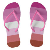Lesbische vlag roze rode strepe pride teenslippers (Voetbed)
