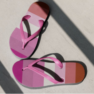 Lesbische vlag roze rode strepe pride teenslippers