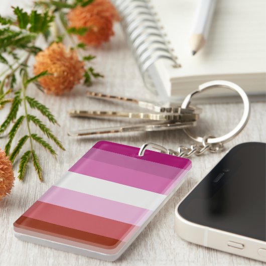 Lesbische vlag sleutelhanger (Voorkant Rechts)