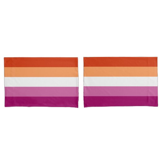 Lesbische Vlag Standaard Kussen Hoesje Kussensloop (Voorkant-Set)