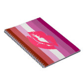 LESBISCHE VLAG STREPEN MET SYMBOOL - PNG.NL NOTITIEBOEK (Rechterzijde)