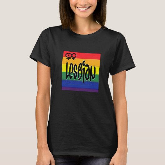 Lesbische vlag T T-shirt (Voorkant)