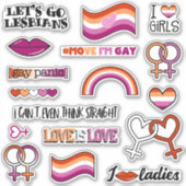 Lesbische Vlag Venus Symbool Sticker (Voorkant)