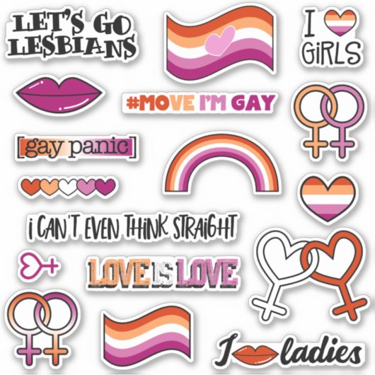 Lesbische Vlag Venus Symbool Sticker (Voorkant)