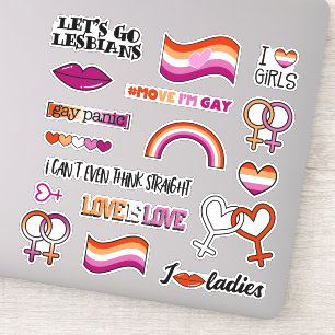 Lesbische Vlag Venus Symbool Sticker