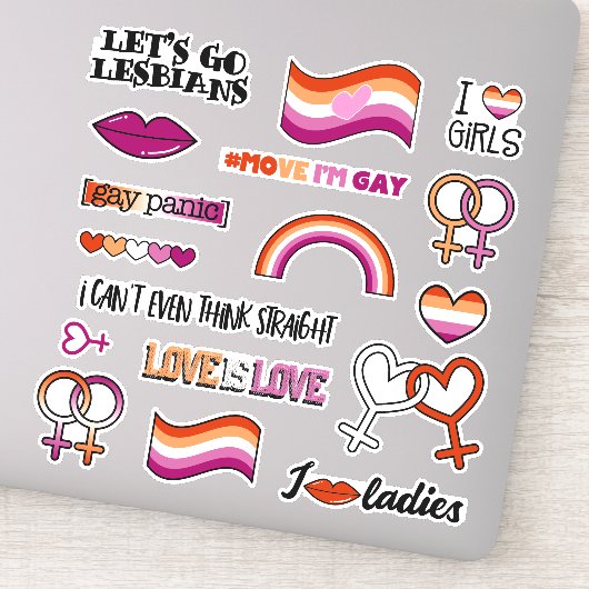 Lesbische Vlag Venus Symbool Sticker (Detail)