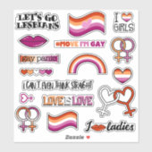 Lesbische Vlag Venus Symbool Sticker (Vel)