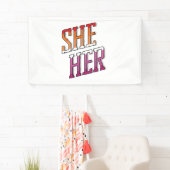 Lesbische voornaamwoorden Zij Haar Spandoek (Insitu)