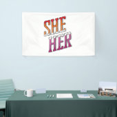 Lesbische voornaamwoorden Zij Haar Spandoek (Beurs)