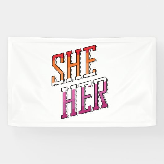 Lesbische voornaamwoorden Zij Haar Spandoek (Horizontaal)