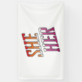 Lesbische voornaamwoorden Zij Haar Spandoek (Verticaal)