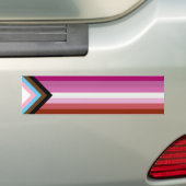 Lesbische vooruitgang Pride vlag strepen Bumpersticker (Op auto)